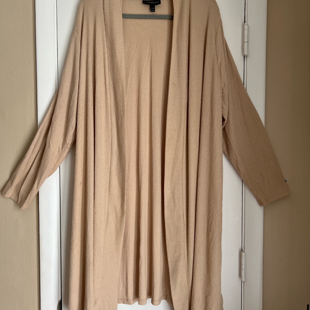 Lane Bryant cardigan sweater, tan, 22/24 - item 14